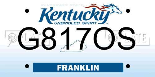 G817OS Kentucky License Plate