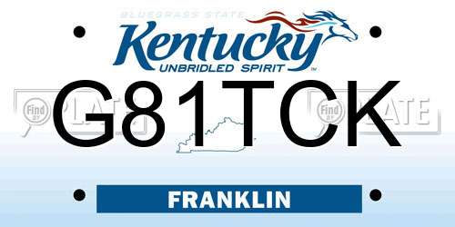 G81TCK Kentucky License Plate