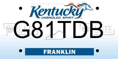 G81TDB Kentucky License Plate