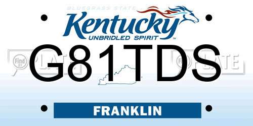 G81TDS Kentucky License Plate