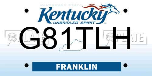 G81TLH Kentucky License Plate