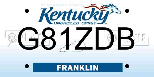 G81ZDB Kentucky License Plate