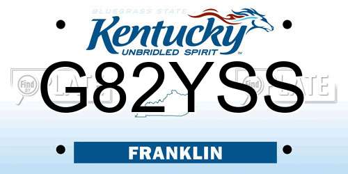 G82YSS Kentucky License Plate