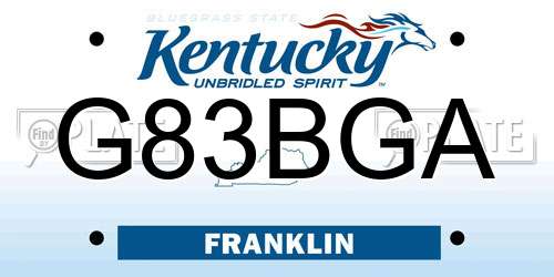 G83BGA Kentucky License Plate