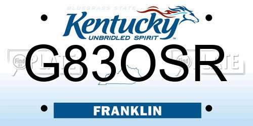 G83OSR Kentucky License Plate