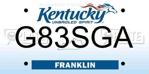 G83SGA Kentucky License Plate