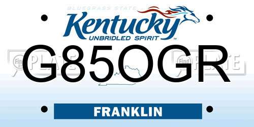 G85OGR Kentucky License Plate