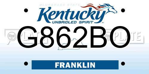 G862BO Kentucky License Plate