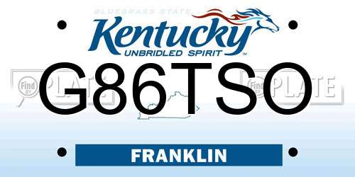 G86TSO Kentucky License Plate