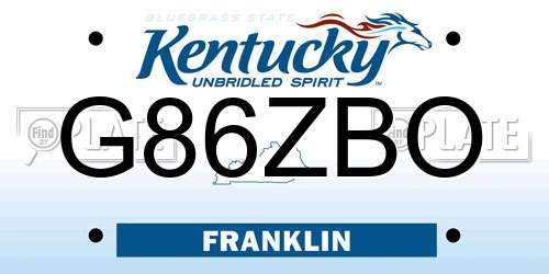G86ZBO Kentucky License Plate