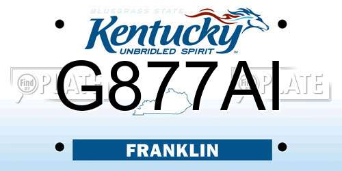 G877AI Kentucky License Plate