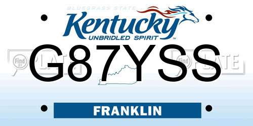 G87YSS Kentucky License Plate