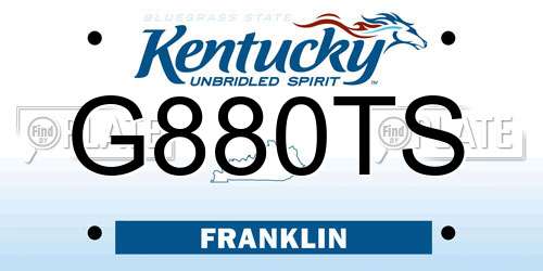 G880TS Kentucky License Plate