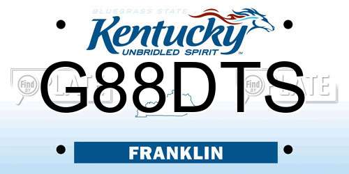 G88DTS Kentucky License Plate