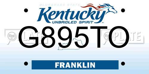 G895TO Kentucky License Plate