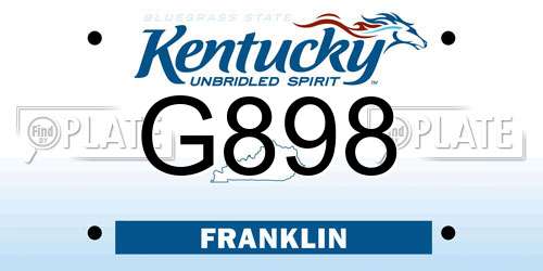 G898 Kentucky License Plate
