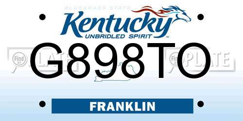 G898TO Kentucky License Plate
