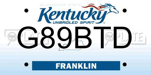 G89BTD Kentucky License Plate