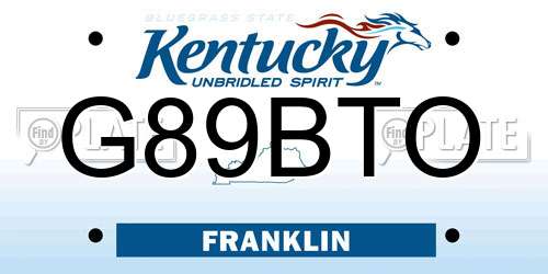 G89BTO Kentucky License Plate