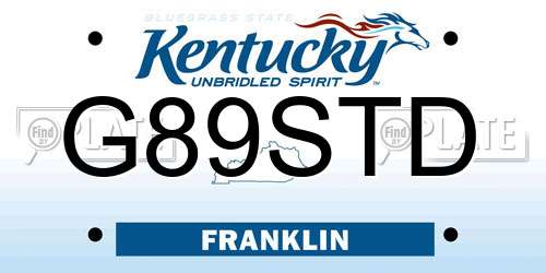 G89STD Kentucky License Plate