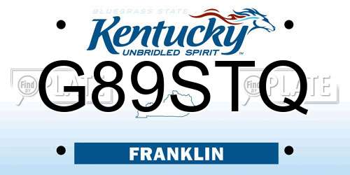 G89STQ Kentucky License Plate
