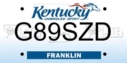 G89SZD Kentucky License Plate
