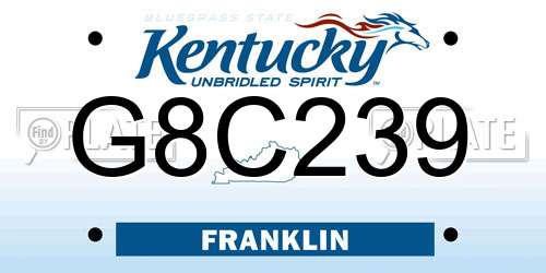 G8C239 Kentucky License Plate