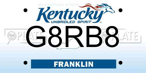 G8RB8 Kentucky License Plate