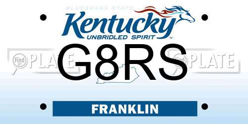 G8RS Kentucky License Plate