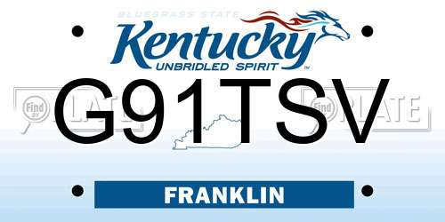G91TSV Kentucky License Plate