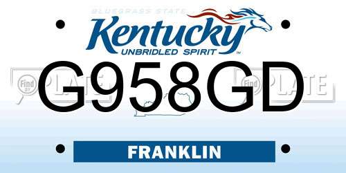 G958GD Kentucky License Plate