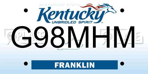 G98MHM Kentucky License Plate