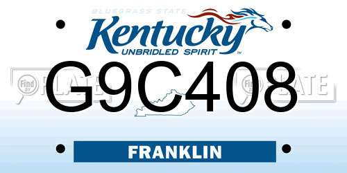 G9C408 Kentucky License Plate
