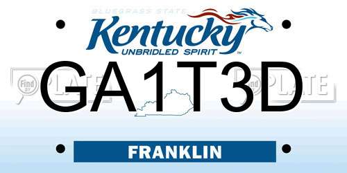 GA1T3D Kentucky License Plate