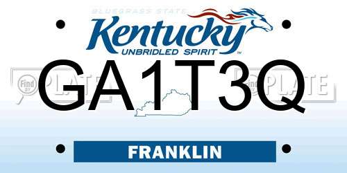 GA1T3Q Kentucky License Plate