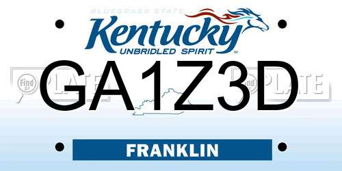GA1Z3D Kentucky License Plate