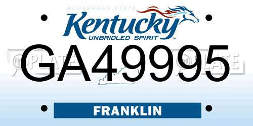 GA49995 Kentucky License Plate