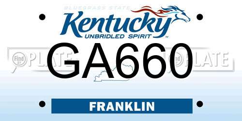 GA660 Kentucky License Plate