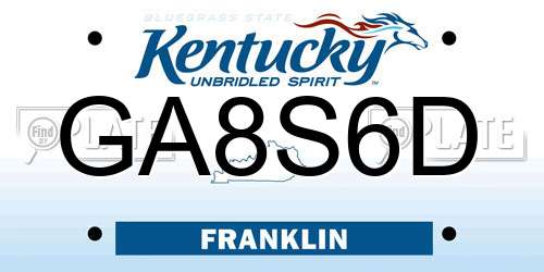 GA8S6D Kentucky License Plate