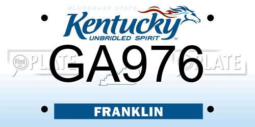 GA976 Kentucky License Plate