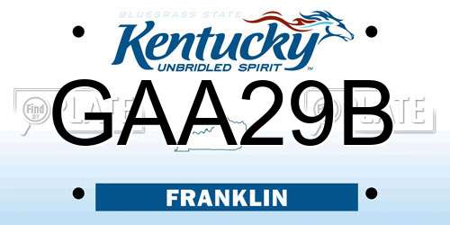GAA29B Kentucky License Plate