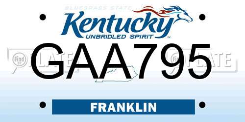 GAA795 Kentucky License Plate