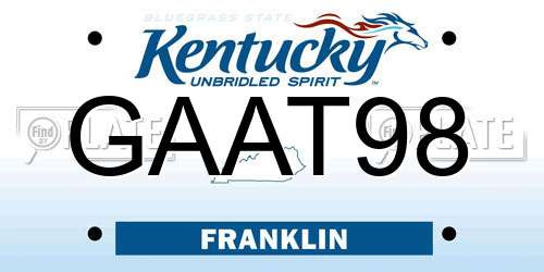 GAAT98 Kentucky License Plate