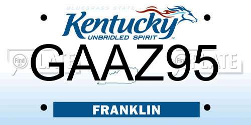 GAAZ95 Kentucky License Plate