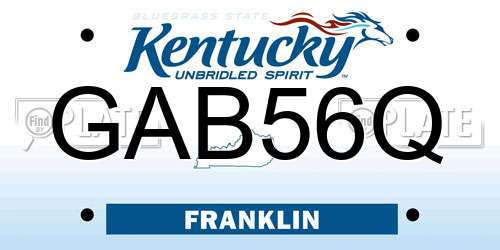 GAB56Q Kentucky License Plate