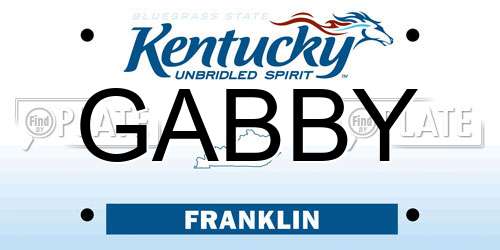 GABBY Kentucky License Plate