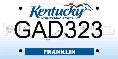 GAD323 Kentucky License Plate