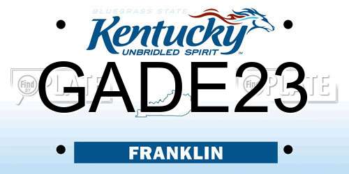 GADE23 Kentucky License Plate