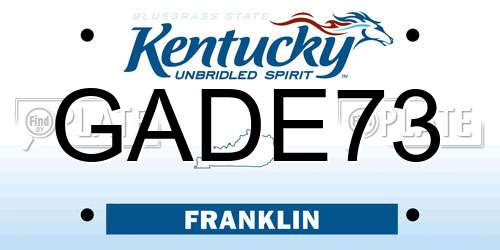 GADE73 Kentucky License Plate