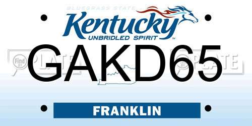 GAKD65 Kentucky License Plate